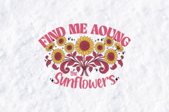 Find Me Among Sunflowers SVG - Retro Floral Sublimation PNG Product Image 2
