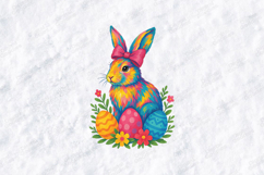 Colorful Watercolor Easter Bunny SVG - Rainbow Rabbit Design Product Image 1