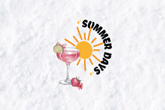 Summer Days Pink Cocktail Sublimation Design with Sun &amp; Bow Product Image 3