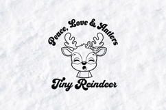 Peace Love and Antlers Tiny Reindeer SVG - Cute Holiday PNG Product Image 1