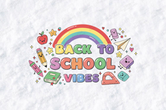Back to School Vibes SVG - Cute Rainbow School Cut File Product Image 1