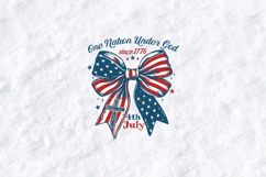 One Nation Under God SVG - Patriotic USA Bow 1776 Cut File Product Image 1
