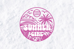Retro Summer Girl SVG Beach Life Palm Tree Cut File Product Image 2