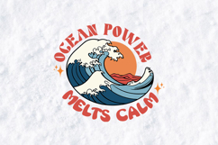 Retro Great Wave Ocean Power SVG - Surf Aesthetic Graphic Product Image 2