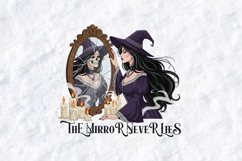 The Mirror Never Lies SVG - Gothic Witch Skeleton Reflection Product Image 3