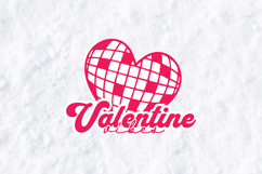 Retro Disco Heart Valentine Vibes SVG - Groovy Love PNG Product Image 1