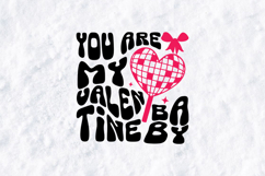 Groovy You Are My Valentine Baby Disco Heart PNG Art Product Image 2