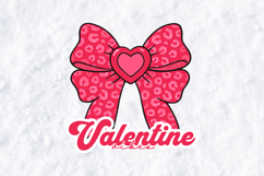 Valentine Vibes Leopard Bow SVG - Pink Cheetah Cut File Product Image 1