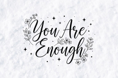 You Are Enough SVG - Elegant Floral Self Love PNG Design Product Image 1