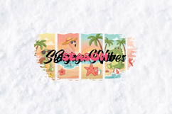 Summer Vibes Beach Animals Tropical Sunset Clipart PNG Product Image 3