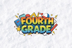 Fourth Grade SVG - Superhero Comic Style School Cut File Product Image 1