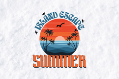 Retro Island Escape Summer Sunset Palm Tree SVG Design Product Image 1
