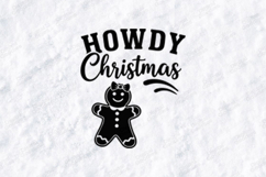 Howdy Christmas Gingerbread Girl SVG Holiday Cut File Product Image 1
