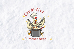 Cluckin For Summer Heat Funny Chef Chicken BBQ Sublimation Product Image 1