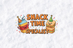 Snack Time Specialist SVG - Kawaii Juice &amp; Sandwich Cut File Product Image 2