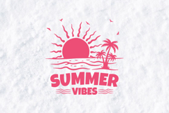Summer Vibes SVG - Pink Retro Beach Sunset Coastal Art Product Image 3