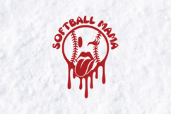 Loud Mouth Softball Mama SVG Retro Drippy Ball Game Day Product Image 2