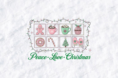 Peace Love Christmas Grid SVG | Cozy Icons Sublimation Product Image 1