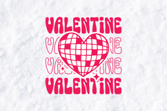 Retro Groovy Valentine Stacked SVG - Disco Heart Love PNG Product Image 2