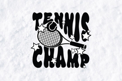 Tennis Champ Retro Groovy T-Shirt Design Sublimation PNG Product Image 1