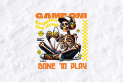 Skeleton Gamer SVG - Retro Game On Bone To Play Cut File Product Image 1