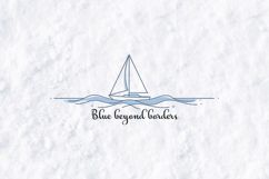 Sailing SVG - Blue Beyond Borders Minimalist Boat Art Product Image 3