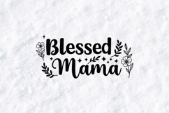 Blessed Mama SVG - Minimalist Floral Motherhood Hearts Art Product Image 1