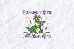 Mardi Gras Alligator SVG - Jewel Ready Gator Carnival Art Product Image 1