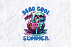 Dead Cool Summer Skull Coconut Art - Tropical Gothic PNG Product Image 2