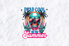 Dead Cool Summer Skull Retro SVG Edgy Beach T-Shirt Design Product Image 1