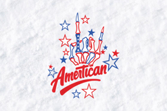 American SVG - Patriotic Skeleton Hand 4th of July Cut File Product Image 2