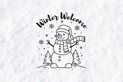 Winter Welcome Snowman SVG - Festive Christmas Doodle Product Image 1