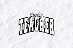 Teacher SVG - Retro Varsity Arch Bow School Cut File Product Image 2