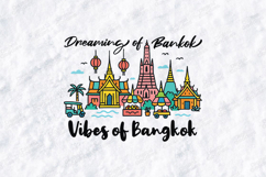 Dreaming of Bangkok SVG - Colorful Thailand Skyline Cut File Product Image 1