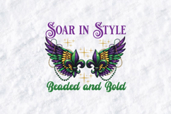 Mardi Gras Wings SVG - Soar In Style Fleur De Lis Art Product Image 2