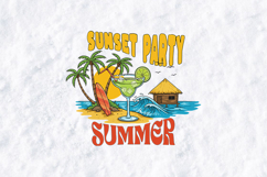 Retro Summer Sunset Party Beach Cocktail SVG Clipart Product Image 2