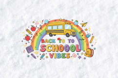 Back to School Vibes SVG - School Bus Rainbow Cut File Product Image 2