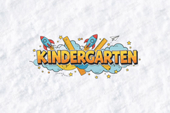 Kindergarten SVG - Rocket Ship School Supplies Cut File Product Image 1