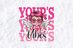Retro Cupid Pink Vibes Sublimation PNG - Valentine's Design Product Image 2