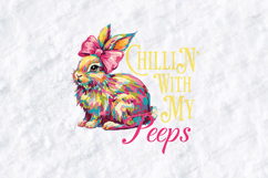 Chillin' With My Peeps SVG - Colorful Watercolor Easter Bunn Product Image 2