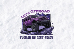 Let's Offroad SVG - Purple Jeep 4x4 Dirt Roads Cut File Product Image 2