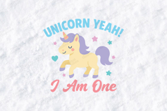 Unicorn Yeah I Am One Cute Birthday Girl T Shirt Design Product Image 3