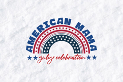 American Mama SVG - Patriotic Rainbow 4th of July Cut File Product Image 2