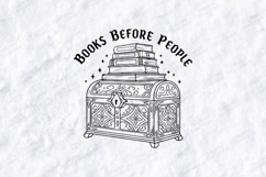 Books Before People SVG - Gothic Treasure Chest Bookish File Product Image 1