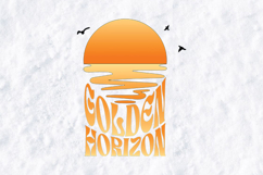 Retro Golden Horizon Sunset SVG - Vintage Surf Aesthetic Product Image 3
