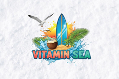 Vitamin Sea SVG - Tropical Beach Surf &amp; Coconut Graphic Product Image 2