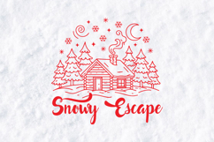 Snowy Escape Winter Cabin SVG Christmas Illustration Product Image 2