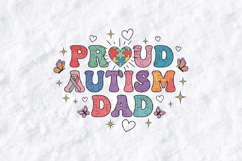 Proud Autism Dad SVG - Retro Puzzle Heart Father's Day File Product Image 1