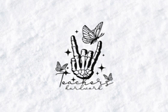 Teachers Hardwork SVG - Trendy Skeleton Hand Butterfly File Product Image 1