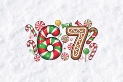 Candy Numbers 6 &amp; 7 SVG | Christmas Birthday Sublimation Product Image 1